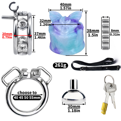 Sissy Butterfly Inverted Chastity Cage with Strap