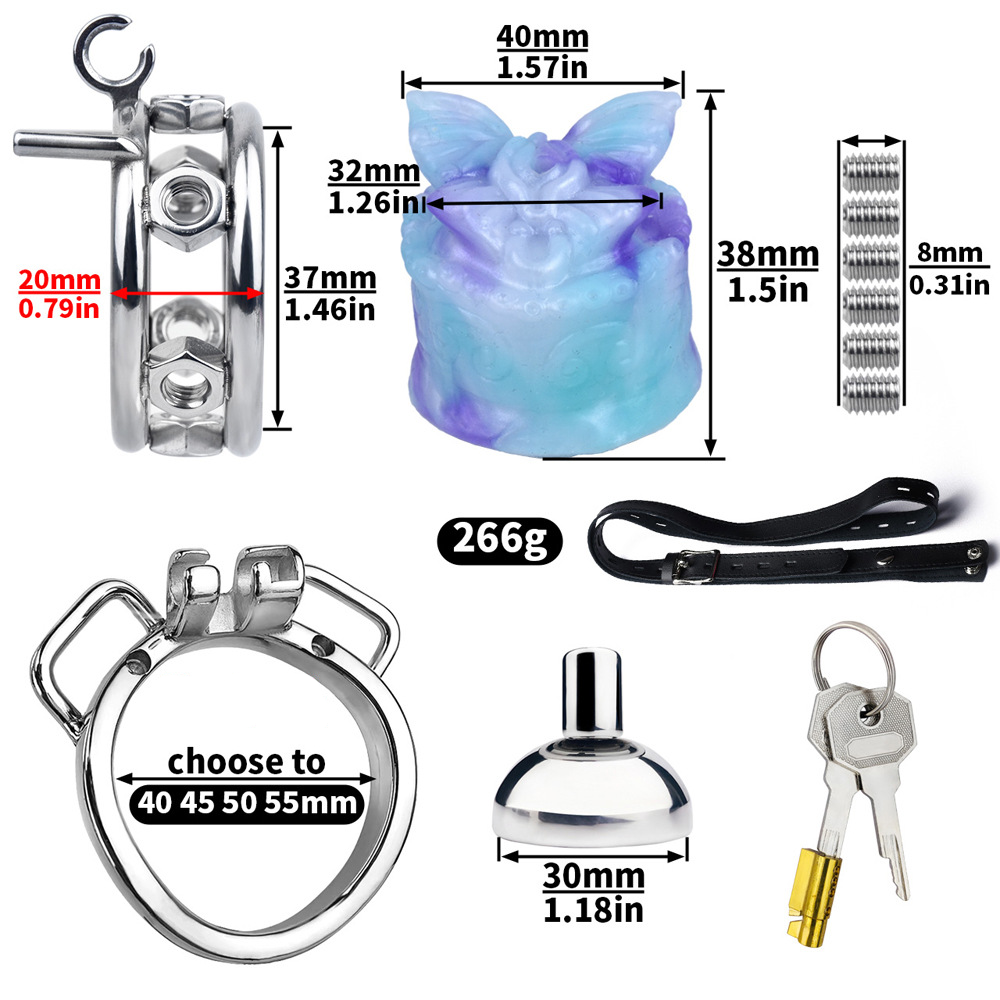 Sissy Butterfly Inverted Chastity Cage with Strap