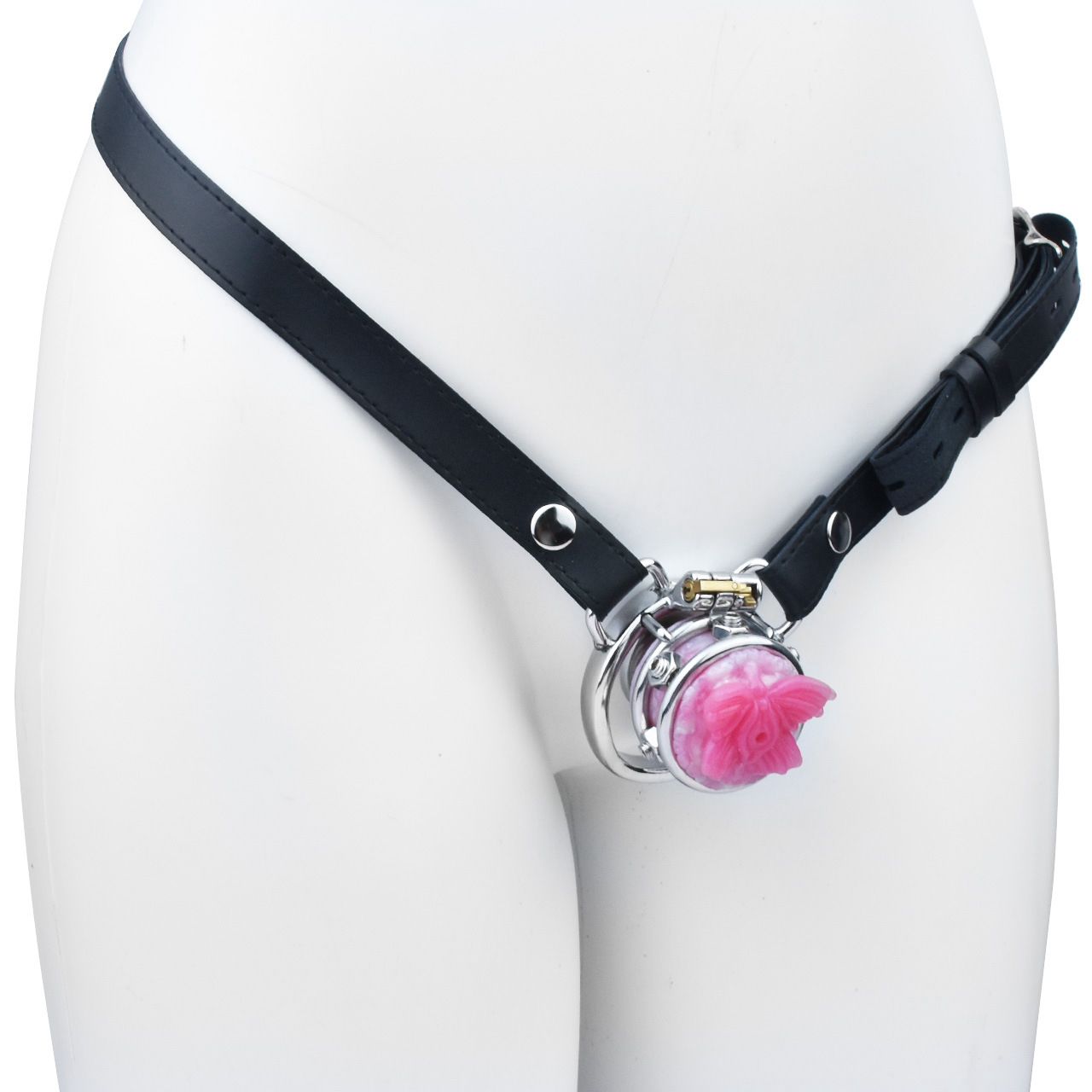 Cage de chasteté inversée Sissy Butterfly avec sangle