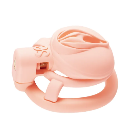 Cage de chasteté Pink Sissy - Faux verrou de pénis avec 3 anneaux