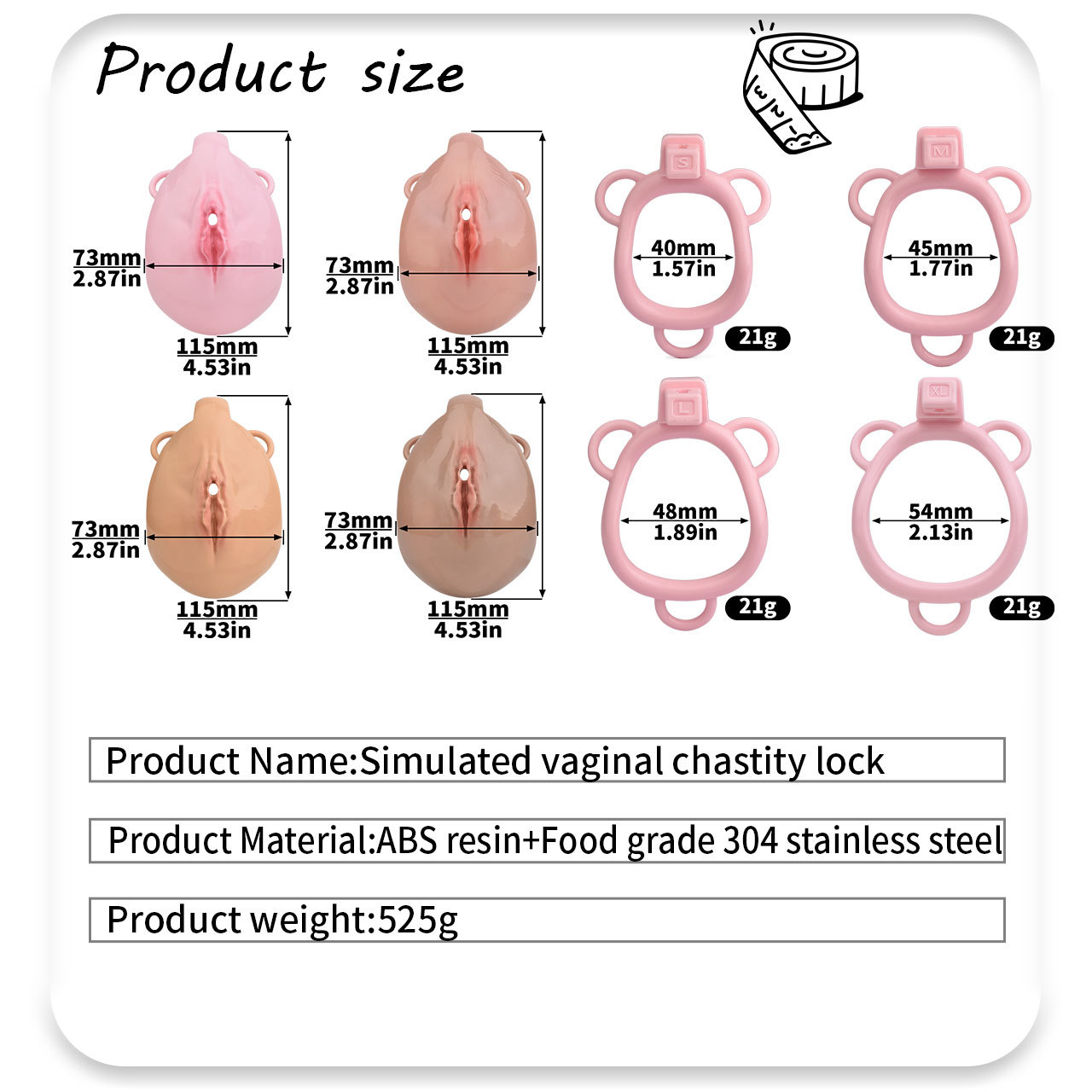 simulated vaginal chastity lock cage sissy