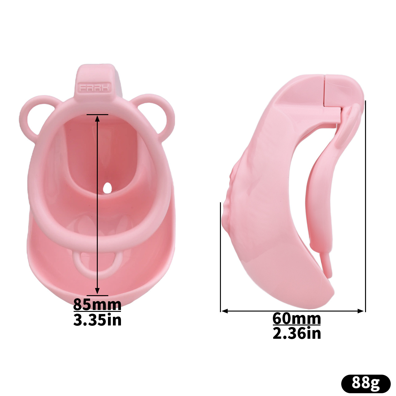 pink chastity cage with elastic strap belt