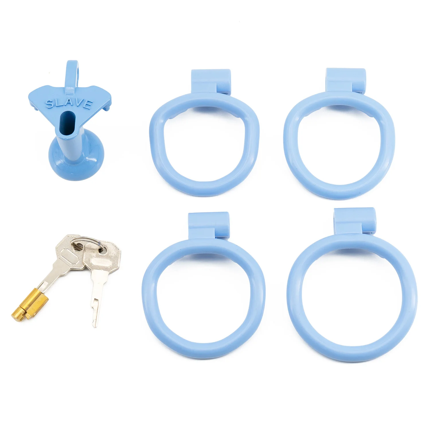 Sex Slave Small Inverted Chastity Cage with 4 Rings - Multicolor