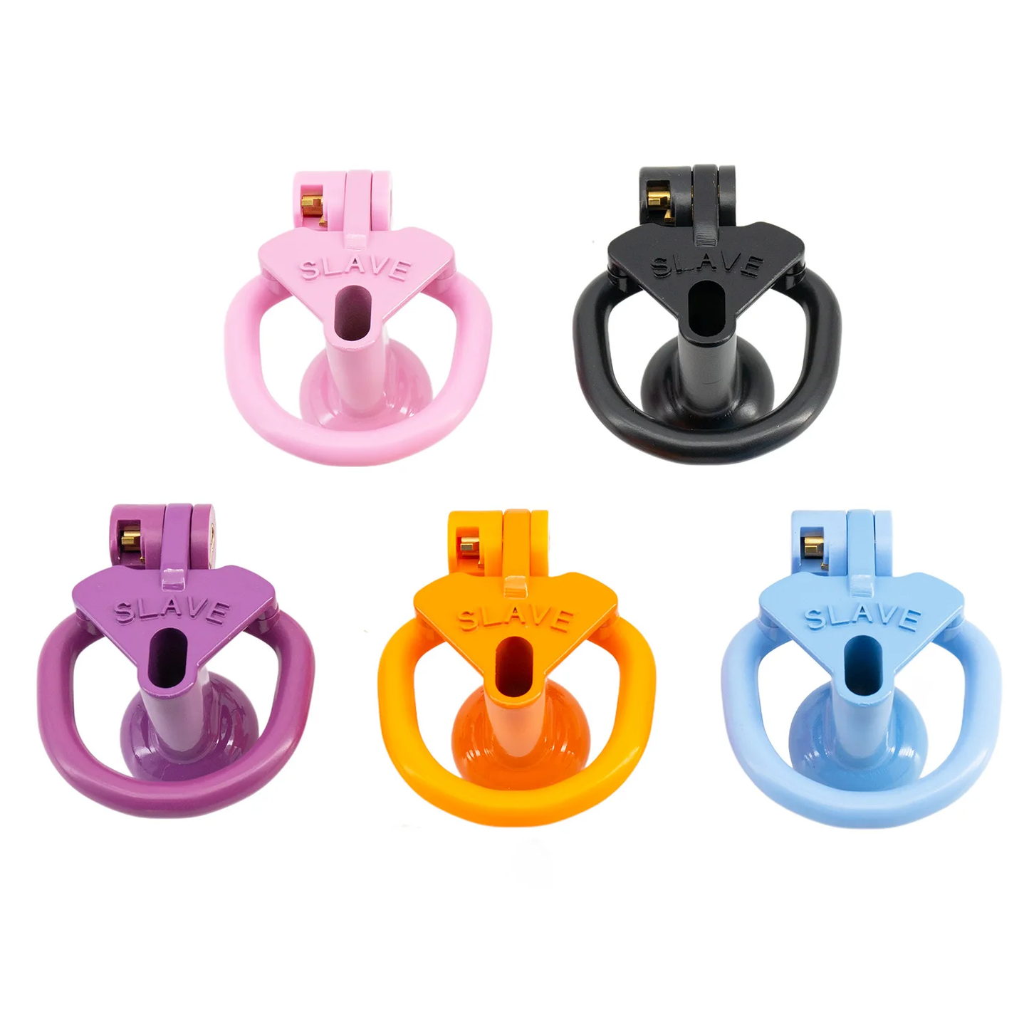 Sex Slave Small Inverted Chastity Cage with 4 Rings - Multicolor