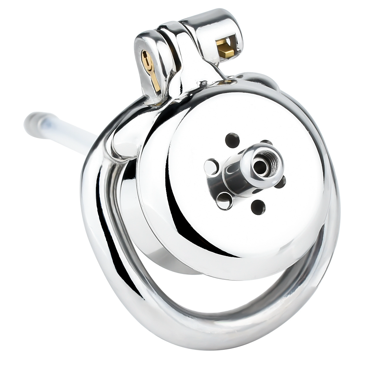 Sleek Inverted Chastity Cage with Removable Soft Silicone Catheter Negative Reversed Cock Cage for Men Gay and Sissy