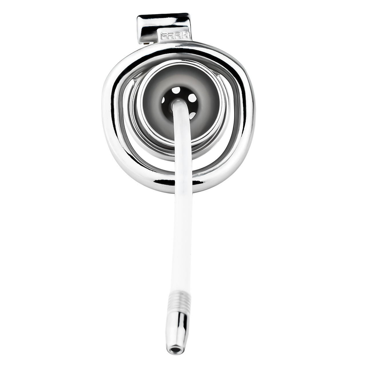 Sleek Inverted Chastity Cage with Removable Soft Silicone Catheter Negative Reversed Cock Cage for Men Gay and Sissy