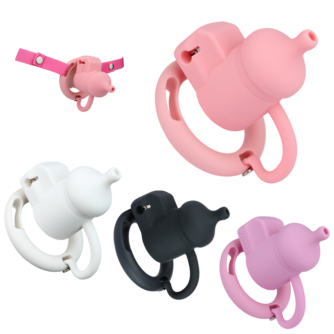 Silicone Baby Bottle Chastity Cage Soft Touch Comfy Cock Lock for Men and Sissy