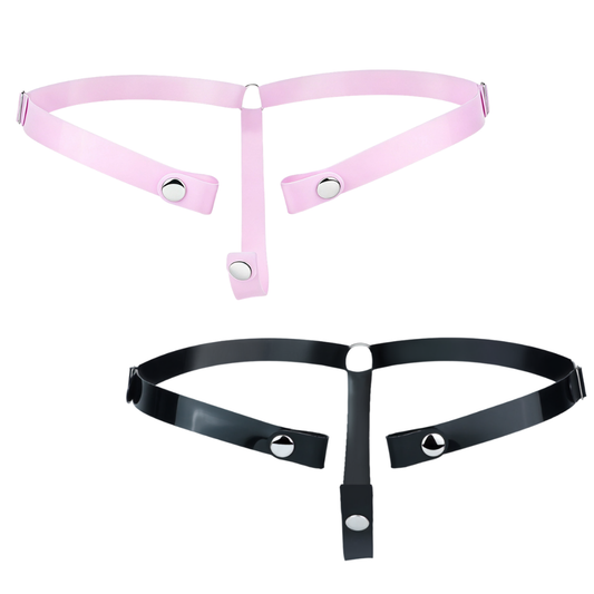 Verstellbarer Keuschheitsgürtel aus Silikon – Pink & Schwarz