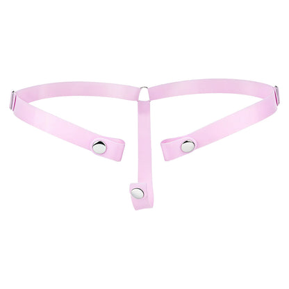 Soft Slicone Strap for Chastity Cages CockCage Belt for Men and Sissy - Light Pink & Black