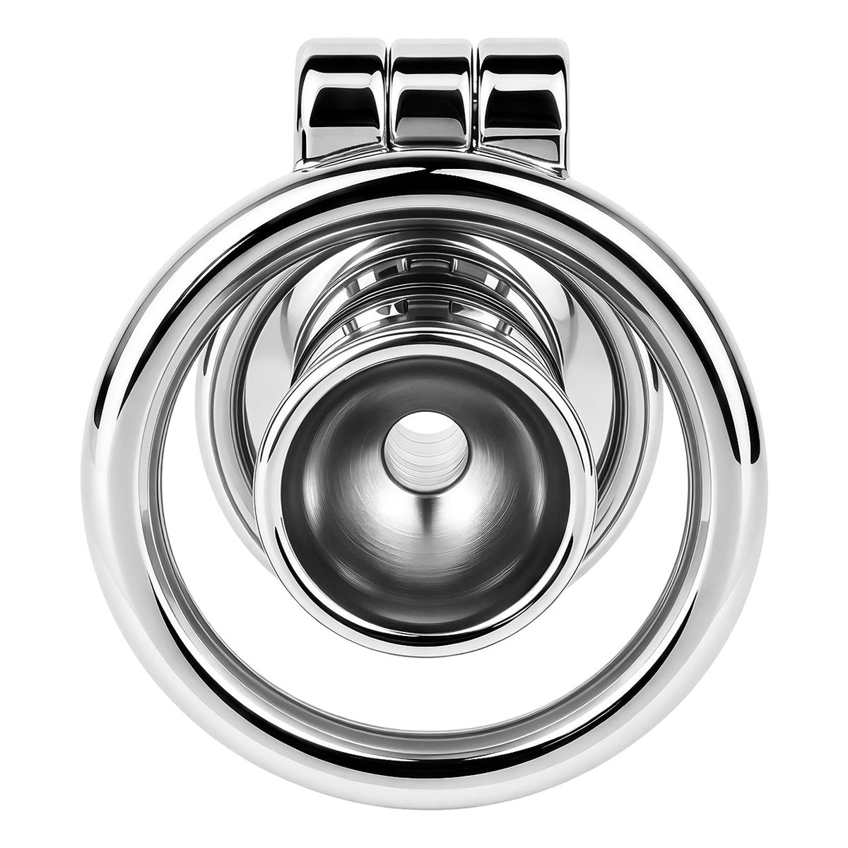 Flat & Inverted  Stainless Steel Chastity Cage - Small to Large Inverted Plugs