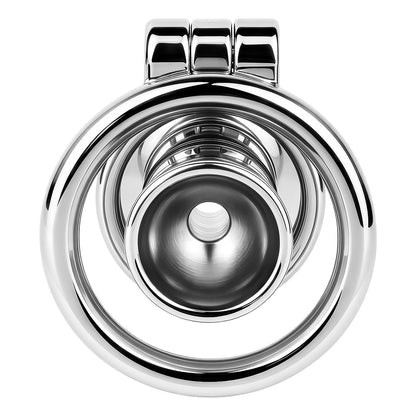Flat & Inverted  Stainless Steel Chastity Cage - Small to Large Inverted Plugs