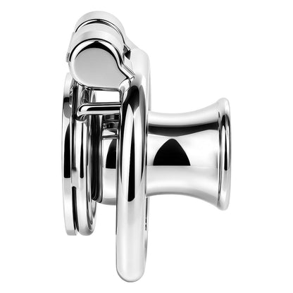Flat & Inverted  Stainless Steel Chastity Cage - Small to Large Inverted Plugs
