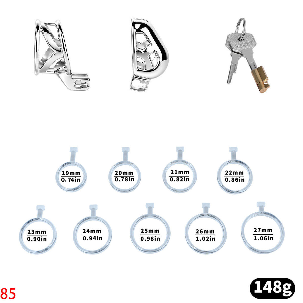 Glans Chastity Cage with Key Lock | Stainless Steel Glans Lock for Men