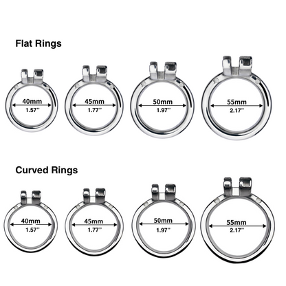 Flat Metal Chastity Device for Men with Detachable Chain Leash