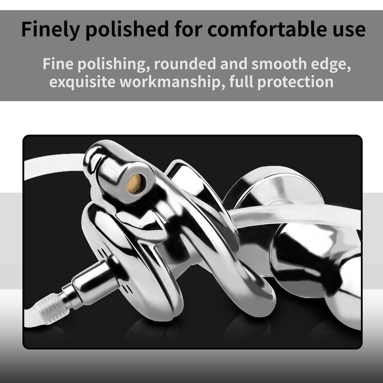 Urethral Inverted Chastity Cage with Detachable Anal Plug Negative Cock Cage for Dual Chastity Play