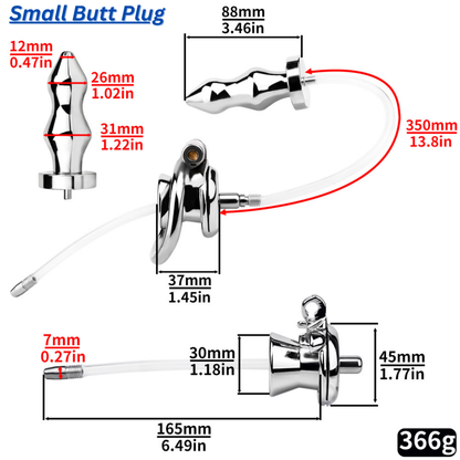 Urethral Inverted Chastity Cage with Detachable Anal Plug Negative Cock Cage for Dual Chastity Play