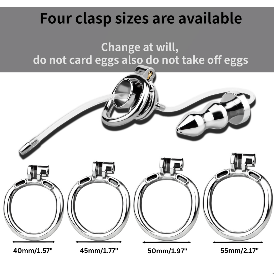 Urethral Inverted Chastity Cage with Detachable Anal Plug Negative Cock Cage for Dual Chastity Play