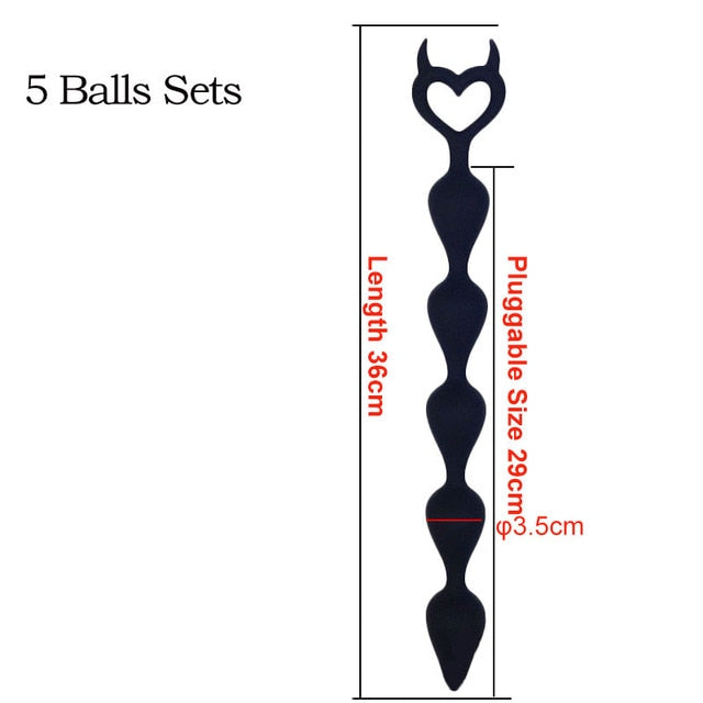 Long Anal Beads Butt Plug | Silicone Anal Stimulator Balls Prostate Massager Butt plug for Adults - KeepMeLocked