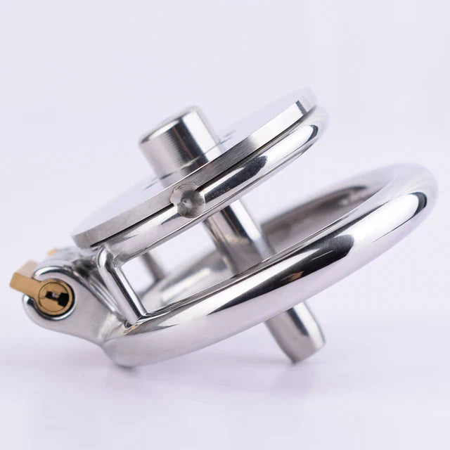 3 in 1 Realistic Clit Chastity Cage with Detachable Silicone/Metal Catheter Metal Flat Chastity Device For Sissy