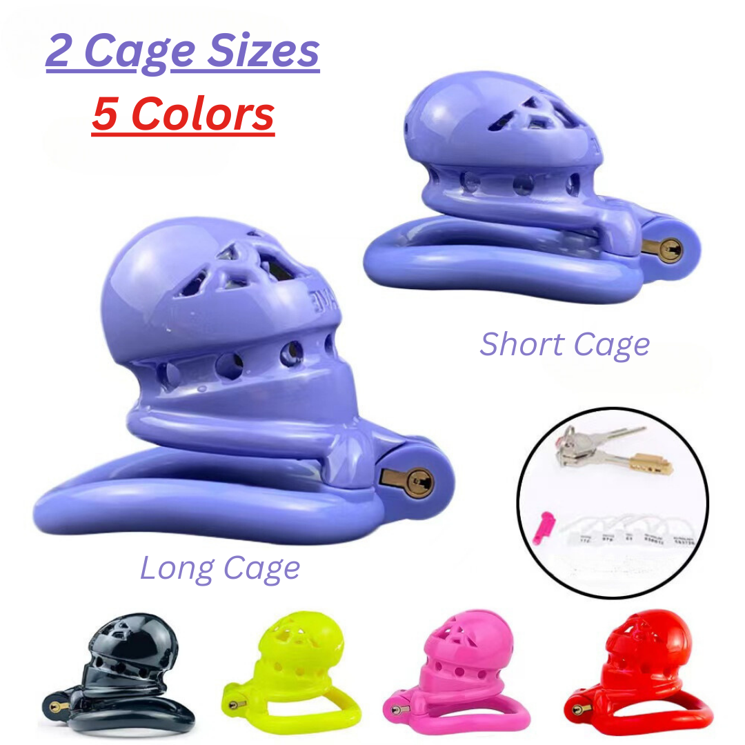 5 Colors Small Plastic Chastity Cage with 4 Sizes Penis Rings Sex Slave BDSM Toy Chastity Device