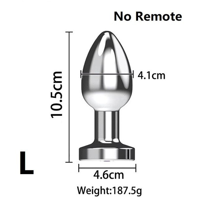 7 Speed Metal Anal Plug Vibrator Set | Annals Femme Butt Plug Vibration Wireless Remote Control Sex toy For Men Women - KeepMeLocked