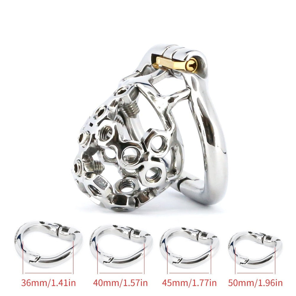 Adjustable Small Spiked Chastity Device - Metal Penis Cage with Spikes ...