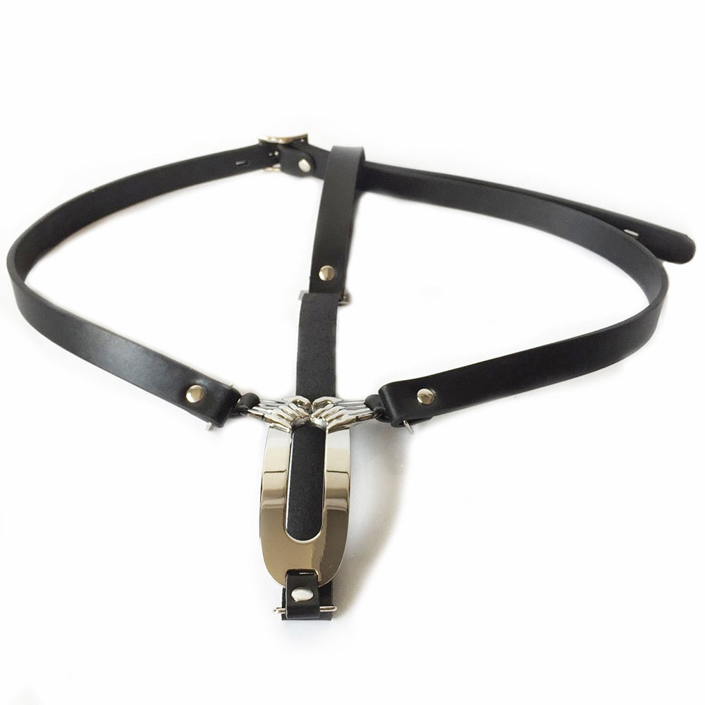 Female Invisible Chastity Belt - PU Leather BDSM Bondage Restraints Strap - KeepMeLocked