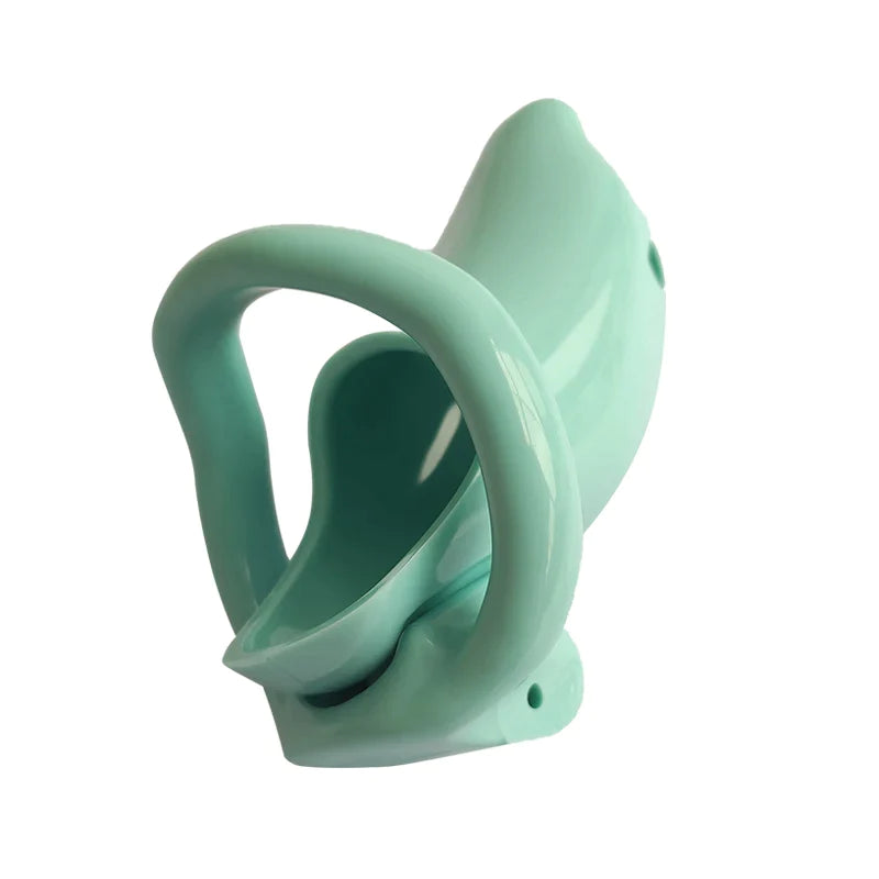 Dolphin Plastic Chastity Cage For Men with Breathable Holes and 4 Penis Rings - PinkChastity