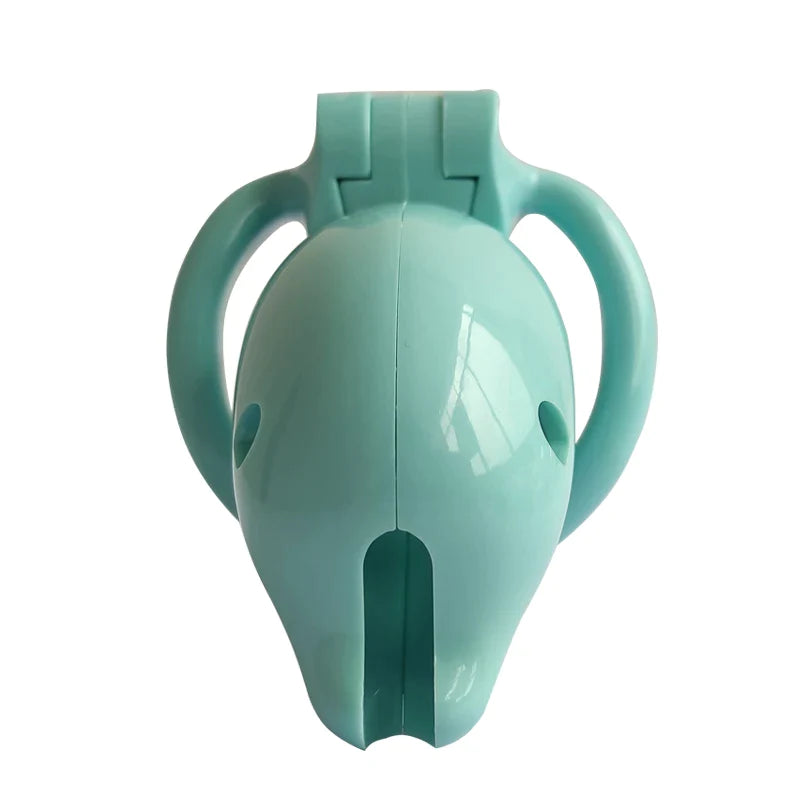 Dolphin Plastic Chastity Cage For Men with Breathable Holes and 4 Penis Rings - PinkChastity