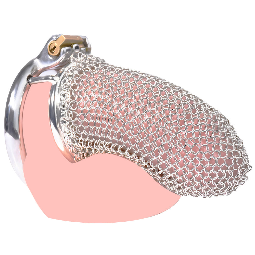 Large Metal Chastity Cage for Men Hollow Mesh Penis Sleeve