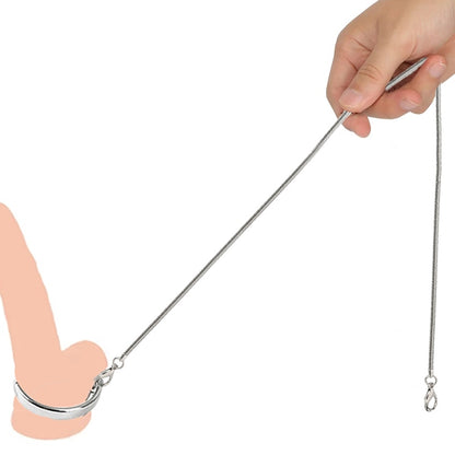 Male Ball Scrotum Stretcher | metal penis lock cock Ring chain Delay ejaculation - KeepMeLocked