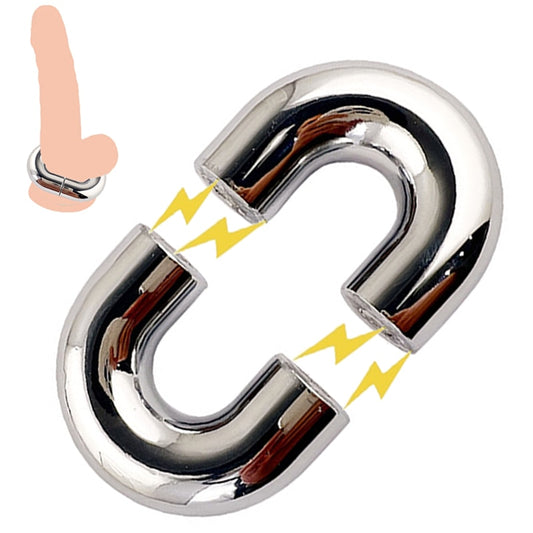 Male Heavy Magnetic Ball Scrotum Stretcher Weight Ring Metal Penis Lock Bondage Cock Ring Delay Ejaculation Man Sex Toy - KeepMeLocked