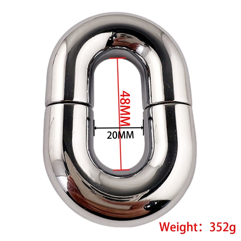 Male Heavy Magnetic Ball Scrotum Stretcher Weight Ring Metal Penis Lock Bondage Cock Ring Delay Ejaculation Man Sex Toy - KeepMeLocked