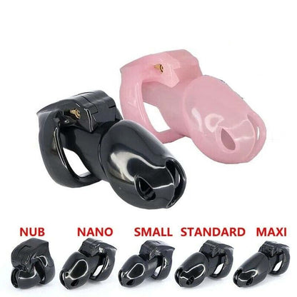 BDSM Male Resin Chastity Cock Cage Device with 4 Penis Rings Set HTV4 - KeepMeLocked