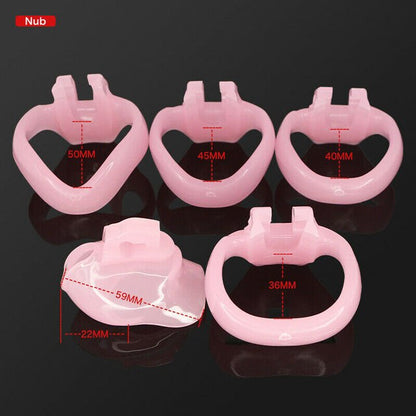 BDSM Male Resin Chastity Cock Cage Device with 4 Penis Rings Set HTV4 - KeepMeLocked