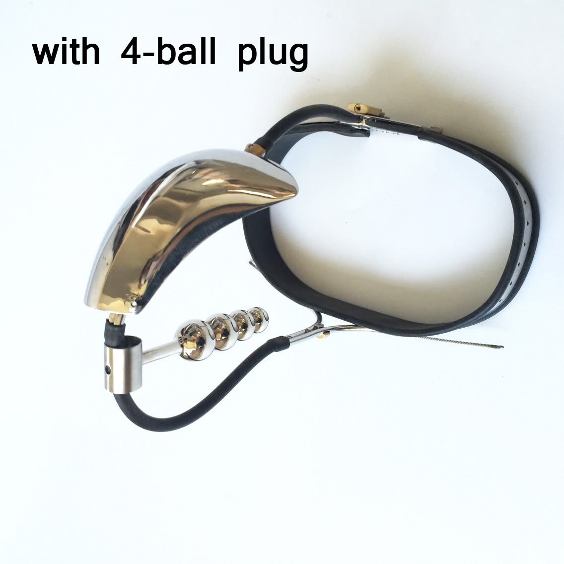 Metal Chastity Belt For Men - Male Panties Shield Device with Lock and Anal Plug - KeepMeLocked
