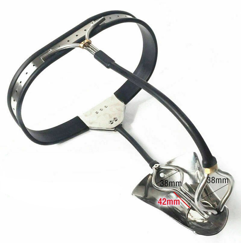 Metal Chastity Belt For Men - Male Panties Shield Device with Lock and Anal Plug - KeepMeLocked