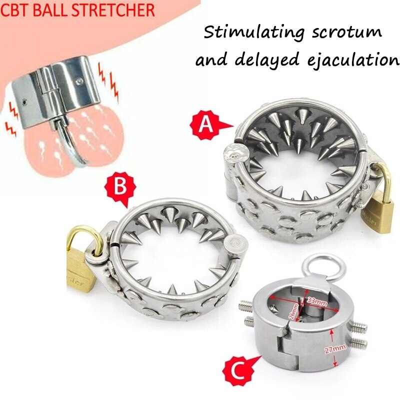 Spiked Chastity Cage Male Stainless Steel Metal Cock Ring - Teeth Penis Ring - KeepMeLocked