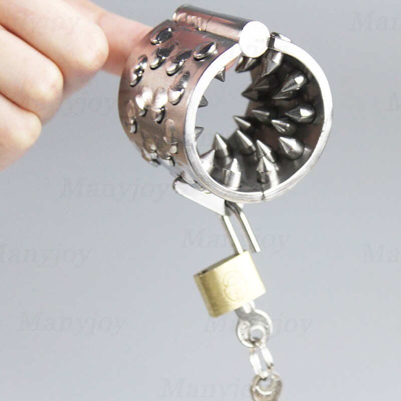 Spiked Chastity Cage Male Stainless Steel Metal Cock Ring - Teeth Penis Ring - KeepMeLocked