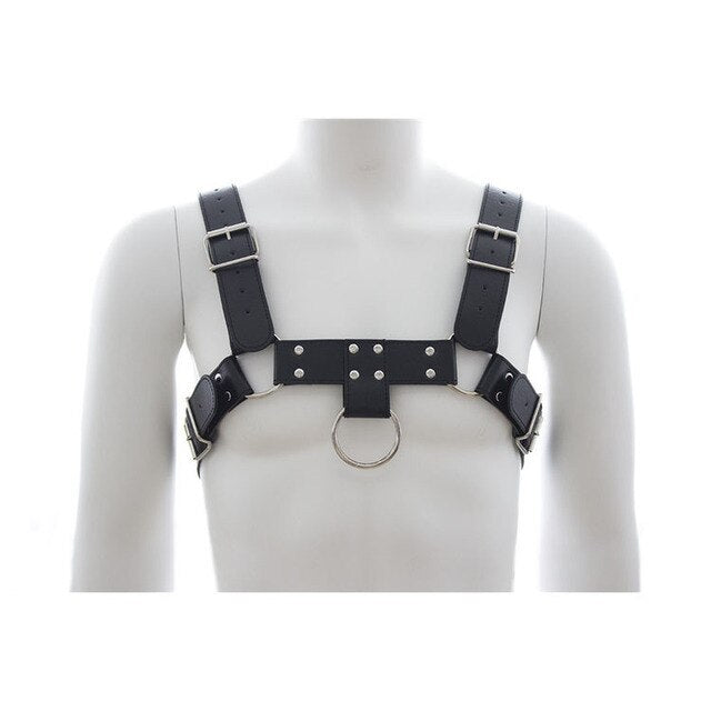 PU Leather Male Sexy Chastity Bondage and Chastity Underwear - Lock Adult Erotic Penis Cage Cock Rings - KeepMeLocked