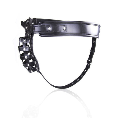 PU Leather Male Sexy Chastity Bondage and Chastity Underwear - Lock Adult Erotic Penis Cage Cock Rings - KeepMeLocked