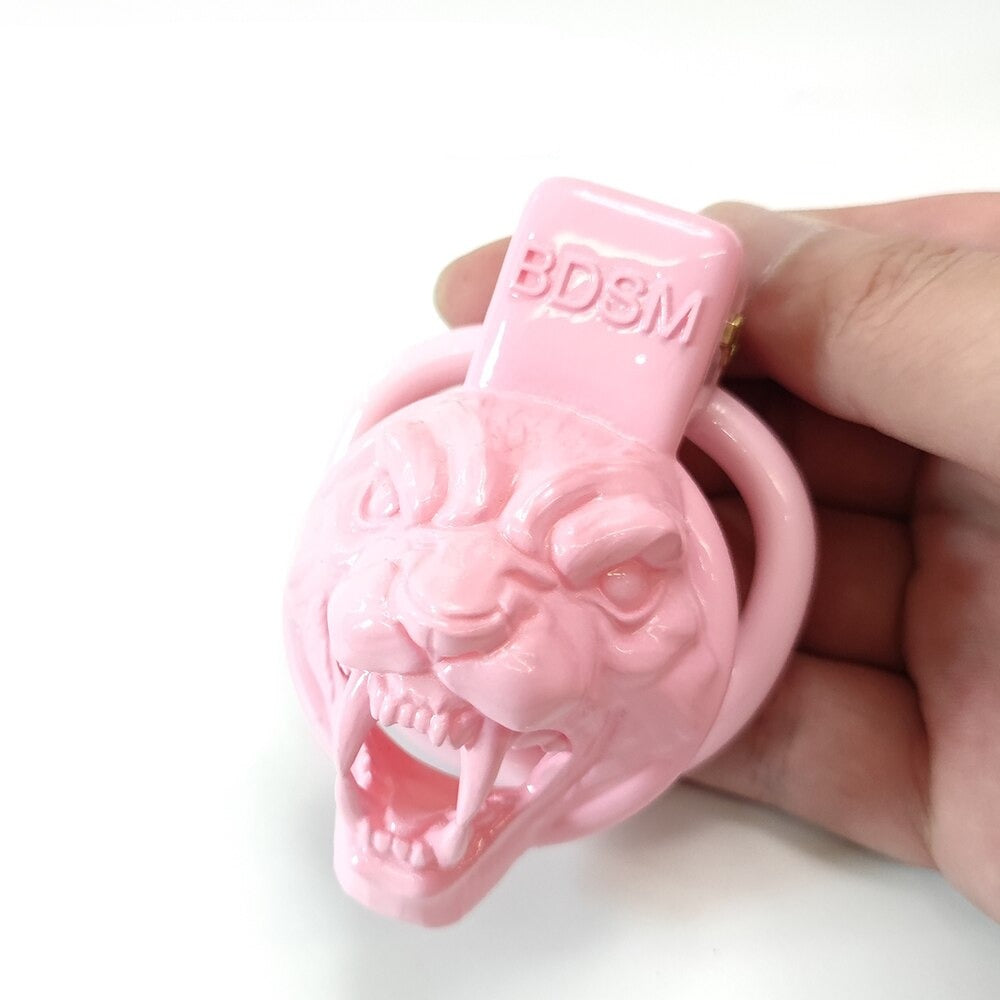Pink Tiger Small Chastity Cage For Sissy - KeepMeLocked