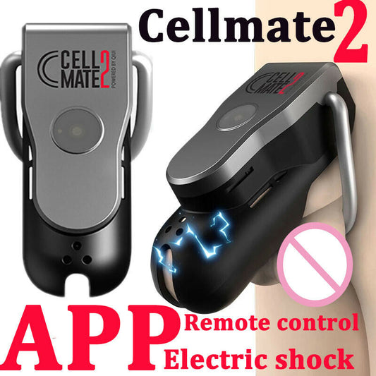 Cellmate2 Electric Shock Male Chastity Device | APP Remote Control Penis Cage | Cock Ring Lock Sex Toy For Men and Gay - KeepMeLocked