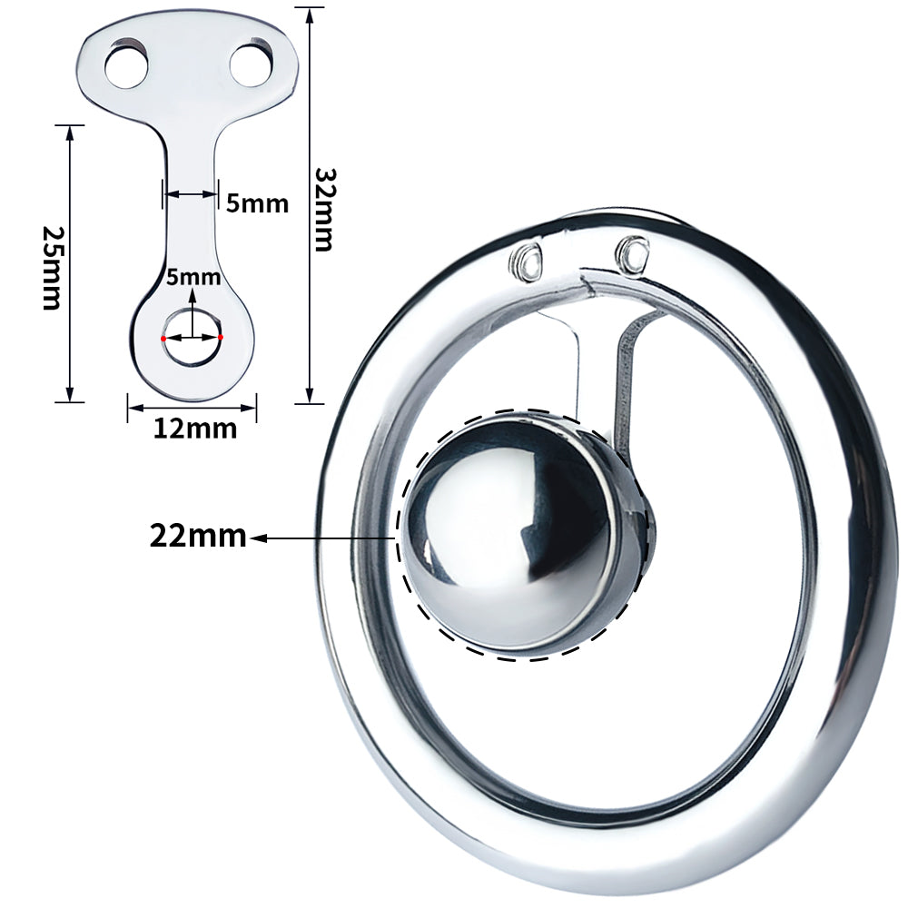 Inverted Chastity Cage with Ball and Metal Bar - KeepMeLocked