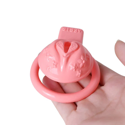 Sissy Resin 3D-Printed Chastity Cage Small Pussy Cock Cage - Purple - PinkChastity