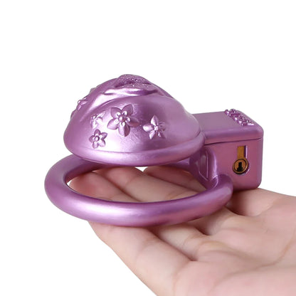 Sissy Resin 3D-Printed Chastity Cage Small Pussy Cock Cage - Pink - PinkChastity