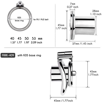 Inverted Chastity Cage with Metal Cylinder and Silicone Urethral Tube - KeepMeLocked