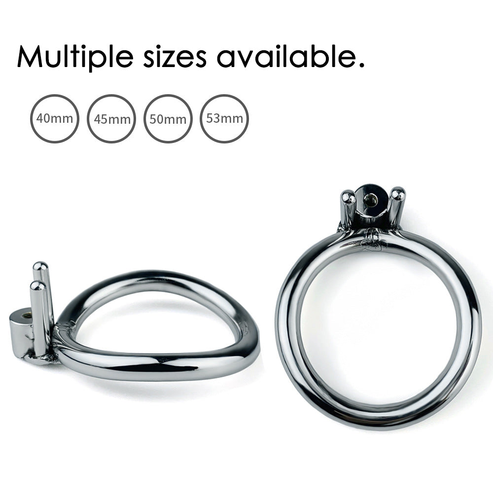 BDSM Sissy Inverted Chastity Cage With Metal Cylinder Penis Rings - KeepMeLocked