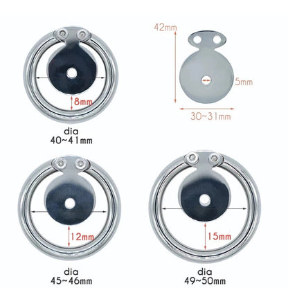 Flat Disc Inverted Chastity Cage with Steel Ball and Silicone Urethral Plug - KeepMeLocked