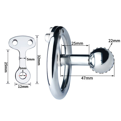 Inverted Chastity Cage with Ball and Metal Bar - KeepMeLocked